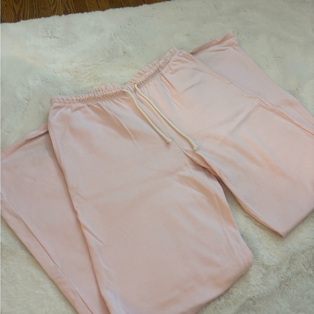 Light Pink Wide Leg Sweatpants